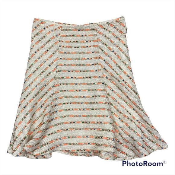 Anthro Mauve Brand Lucaya Tweed Flare Striped Skirt Size 0 - Picture 6 of 14